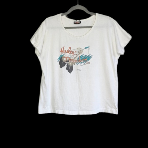 Harley-Davidson Tops - VTG Harley Davidson 3D Emblem Feathers Large